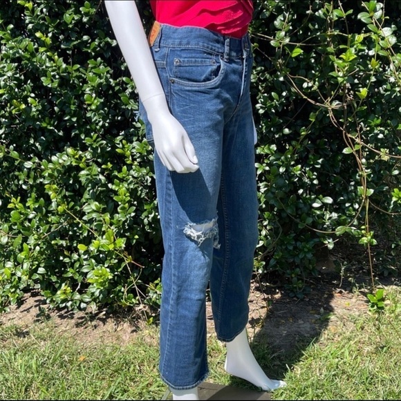 Custom Vintage Levi’s 511’s DIY Destructed Straight Leg Ankle Jeans - Picture 8 of 13
